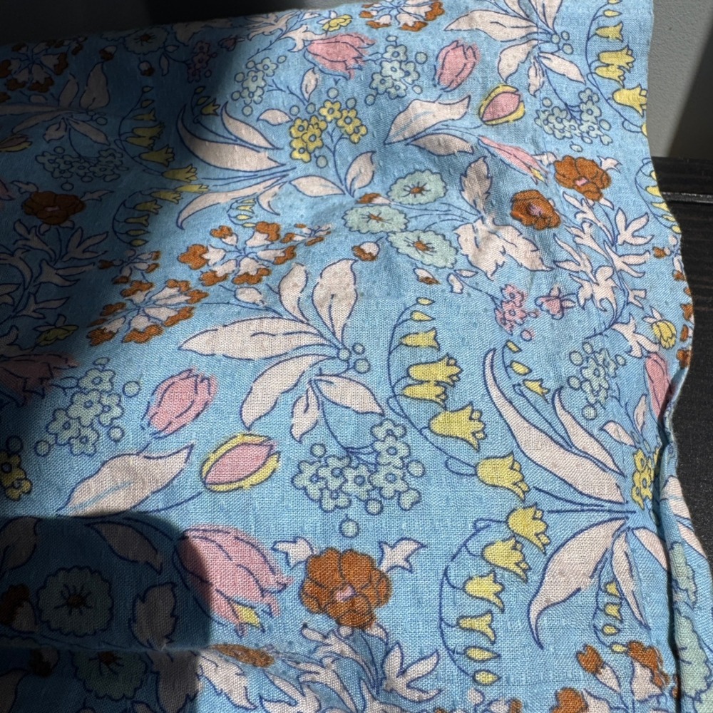 Mini Boden Dress 7-8Y Blue Floral Smocked Cotton Cottagecore Long Sleeve 128cm - Picture 7 of 12